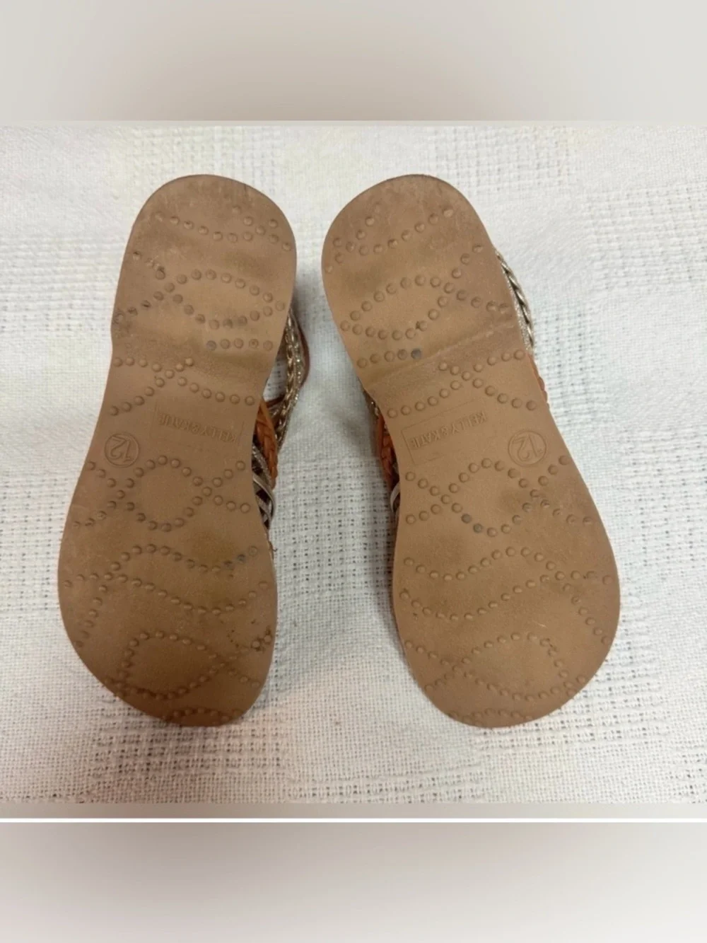 Kids Girls Kelly & Katie Braided Gladiator Sandals in Brown and Gold
